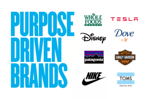 Purpose Driven Brands’ alongside logos of Whole Foods, Tesla, Disney, Dove, Patagonia, Harley-Davidson, Nike, and TOMS